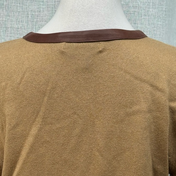 Lauren Ralph Lauren brown tan zipper cashmere silk jacket cardigan - Picture 7 of 10